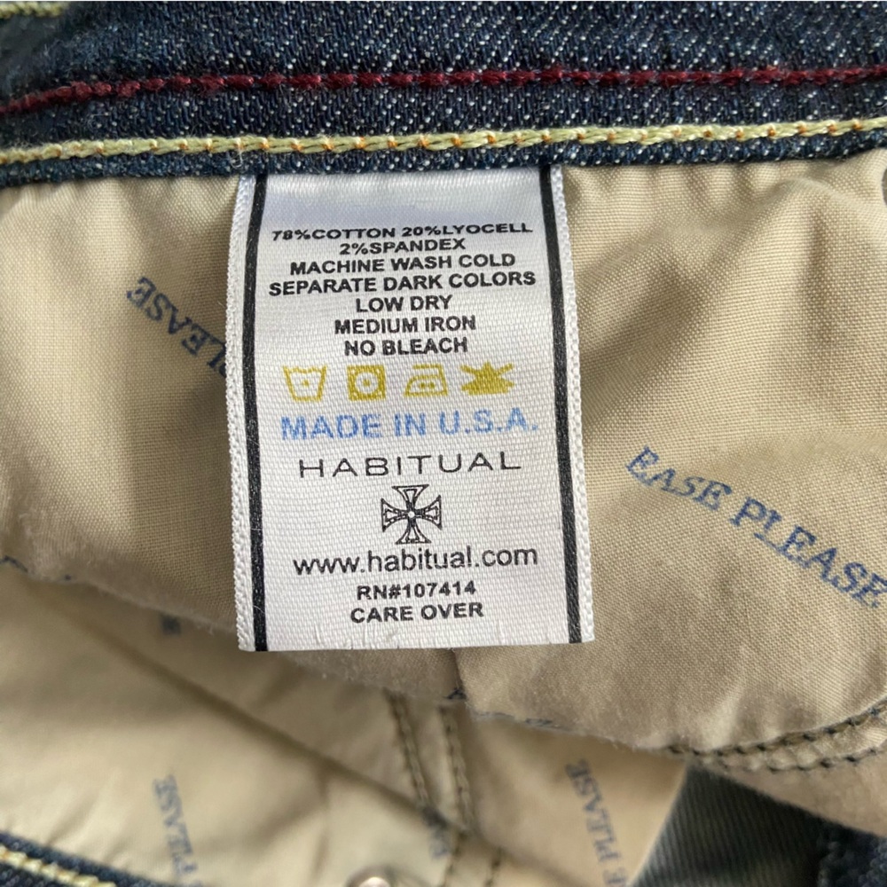 HABITUAL Low Rise Bootcut Jeans Size 30 Dark Wash 34.5” Inseam Y2K EUC USA - Picture 7 of 12